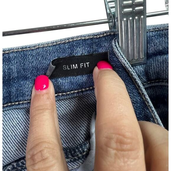 Judy Blue Maryville High Rise Fray Slim Fit Jeans Straight Tapered Ankle 9/29 - Picture 3 of 16